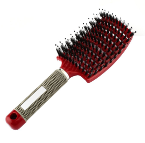 Hairbrush Anti Klit Brushy Haarborstel Women Detangler Hair Brush Bristle Nylon Scalp Massage Teaser Hair Brush Comb (Color: Red)